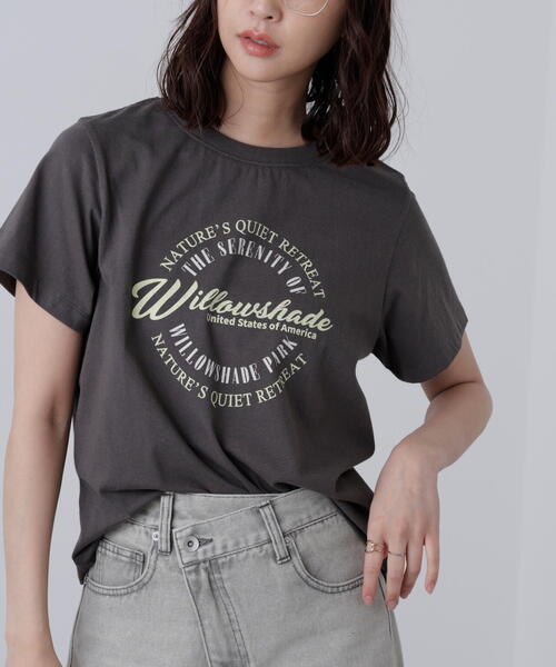 FREE'S MART（フリーズマート）の「◆サークルロゴプリントＴシャツ（Tシャツ/カットソー・レディース・ホワイト/ブラック・FREE）」の7枚目の写真