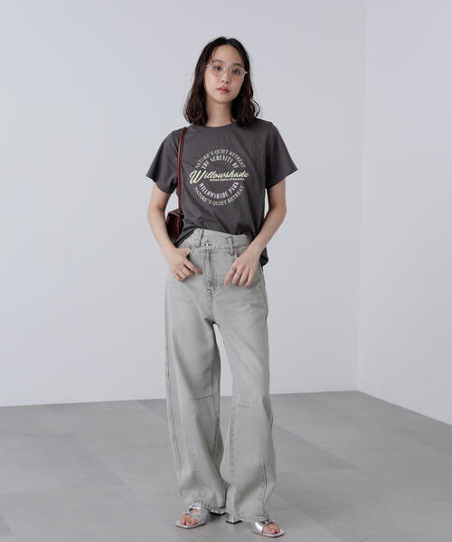 FREE'S MART（フリーズマート）の「◆サークルロゴプリントＴシャツ（Tシャツ/カットソー・レディース・ホワイト/ブラック・FREE）」の8枚目の写真