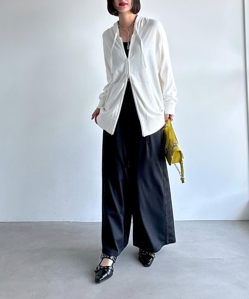 PAGEBOY(ページボーイ)の「ヴィンテージニットZIPパーカー/フーディ(パーカー・レディース・マスタード/チャコールグレー/オフホワイト・FREE)」の15枚目の写真