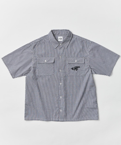 kaoyorinakami(カオヨリナカミ)の「kaonaka check shirts / カオナカハートチェックシャツ(シャツ/ブラウス・メンズ・ネイビー/ブラック・X-LARGE/LARGE/MEDIUM/SMALL)」の1枚目の写真