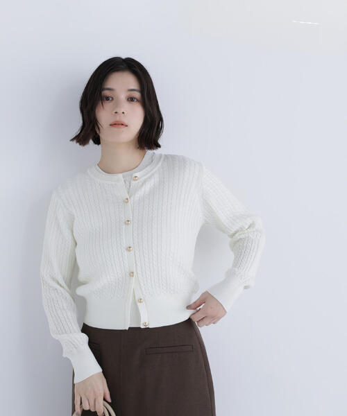 NATURAL BEAUTY BASIC(ナチュラルビューティーベーシック)の「◇<CLASSY. お仕事名品Award 2025>「トップス賞」【ちょうど、いい服】3シーズン無敵アンサンブル(カーディガン/ボレロ・レディース・ワイン/ネイビー/グレー/ブルー/オフホワイト・FREE)」の6枚目の写真