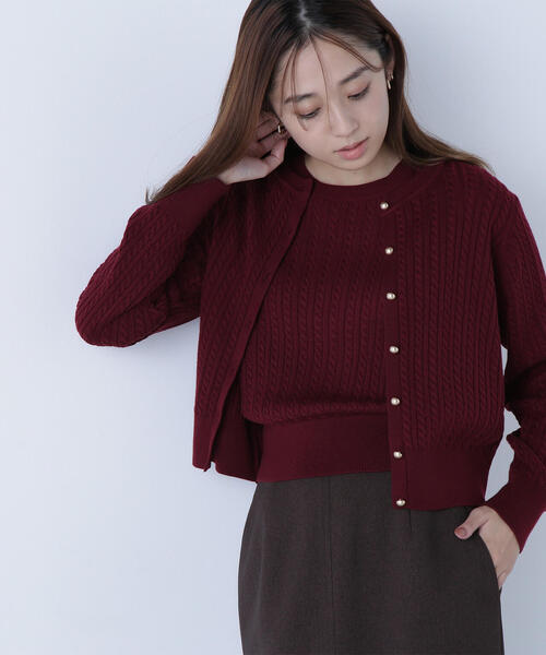 NATURAL BEAUTY BASIC(ナチュラルビューティーベーシック)の「◇<CLASSY. お仕事名品Award 2025>「トップス賞」【ちょうど、いい服】3シーズン無敵アンサンブル(カーディガン/ボレロ・レディース・ワイン/ネイビー/グレー/ブルー/オフホワイト・FREE)」の17枚目の写真