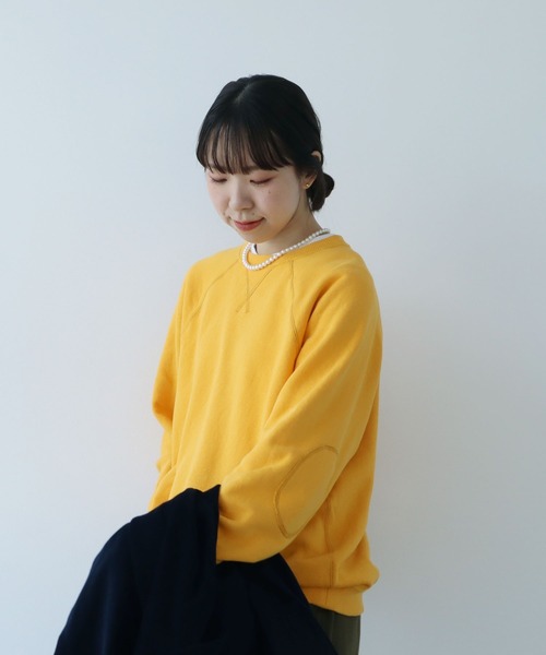 PAR ICI（パーリッシィ）の「リサイクルコットン裏毛スウェット（スウェット・レディース・グリーン/イエロー/サックスブルー/アイボリー/ネイビー/グレー/ボルドー・FREE）」の6枚目の写真