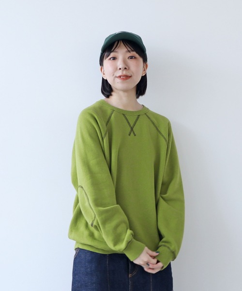 PAR ICI（パーリッシィ）の「リサイクルコットン裏毛スウェット（スウェット・レディース・グリーン/イエロー/サックスブルー/アイボリー/ネイビー/グレー/ボルドー・FREE）」の5枚目の写真
