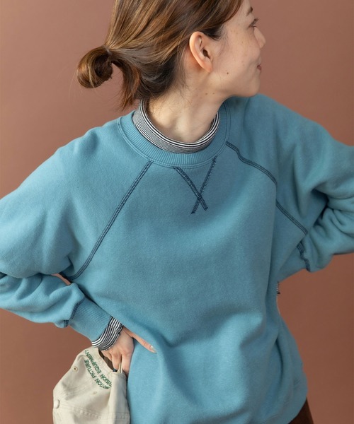 PAR ICI（パーリッシィ）の「リサイクルコットン裏毛スウェット（スウェット・レディース・グリーン/イエロー/サックスブルー/アイボリー/ネイビー/グレー/ボルドー・FREE）」の15枚目の写真