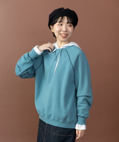 PAR ICI（パーリッシィ）の「リサイクルコットン裏毛スウェット（スウェット・レディース・グリーン/イエロー/サックスブルー/アイボリー/ネイビー/グレー/ボルドー・FREE）」の22枚目の写真