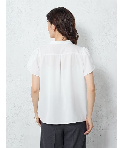 Perfect Suit FActory（パーフェクトスーツファクトリー）の「チューリップスリーブブラウス　オフホワイト/サックス/ベージュ（Tシャツ/カットソー・レディース・オフホワイト/ベージュ/サックスブルー・M/L/S）」の5枚目の写真