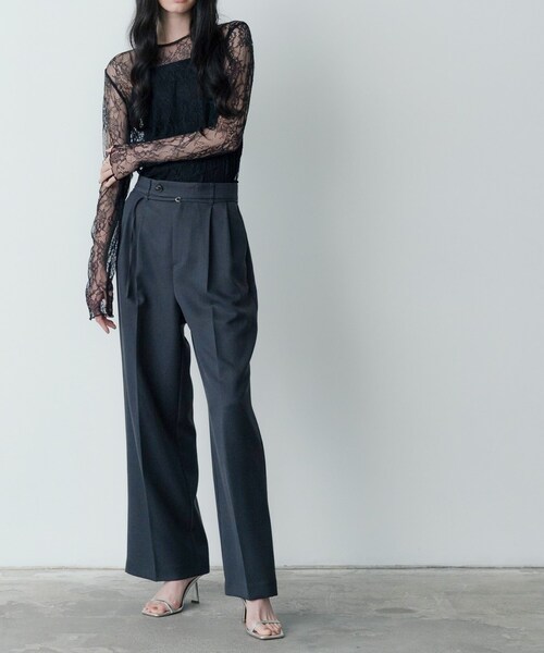 GALLEST（ギャレスト）の「レースストレッチカットソー（Tシャツ/カットソー・レディース・ブラック/オフホワイト・38）」の3枚目の写真