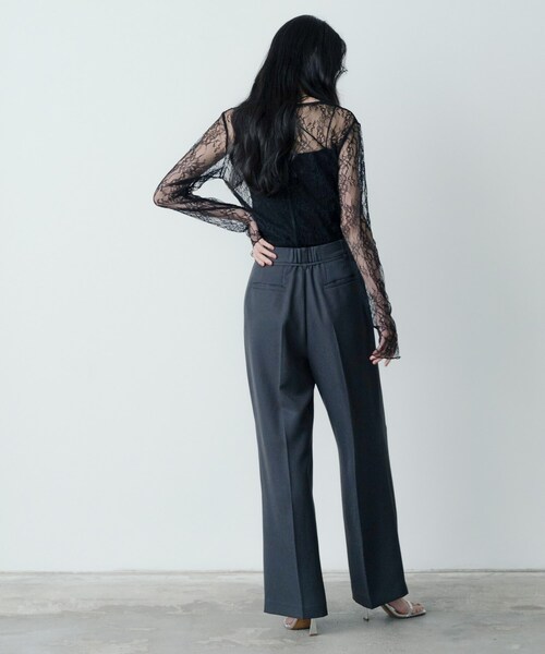 GALLEST（ギャレスト）の「レースストレッチカットソー（Tシャツ/カットソー・レディース・ブラック/オフホワイト・38）」の4枚目の写真