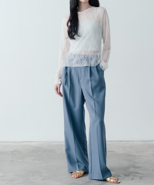 GALLEST（ギャレスト）の「レースストレッチカットソー（Tシャツ/カットソー・レディース・ブラック/オフホワイト・38）」の11枚目の写真