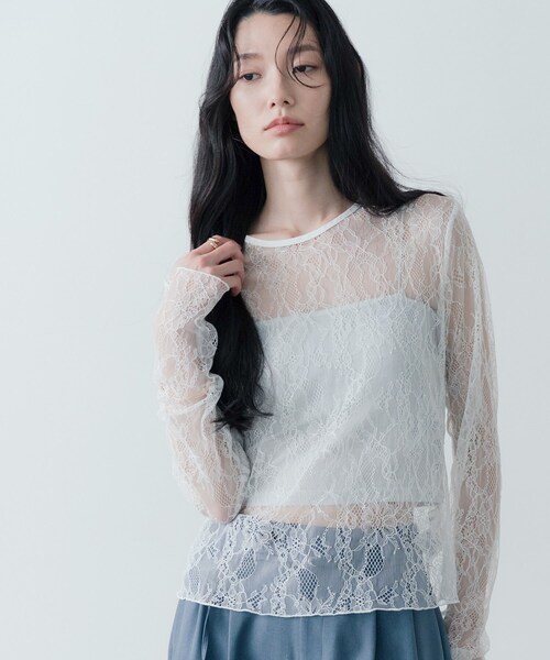 GALLEST（ギャレスト）の「レースストレッチカットソー（Tシャツ/カットソー・レディース・ブラック/オフホワイト・38）」の14枚目の写真