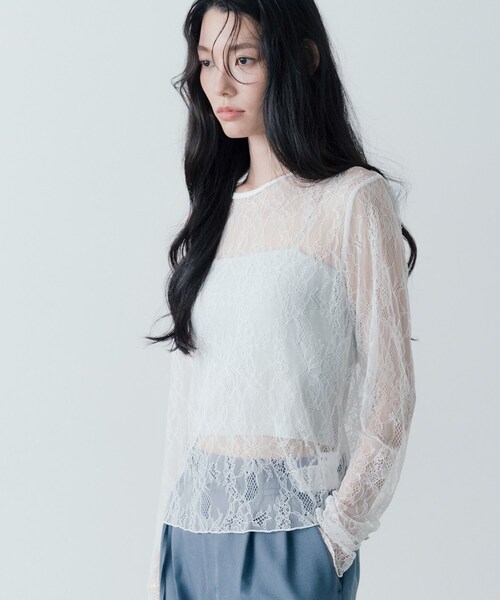 GALLEST（ギャレスト）の「レースストレッチカットソー（Tシャツ/カットソー・レディース・ブラック/オフホワイト・38）」の15枚目の写真