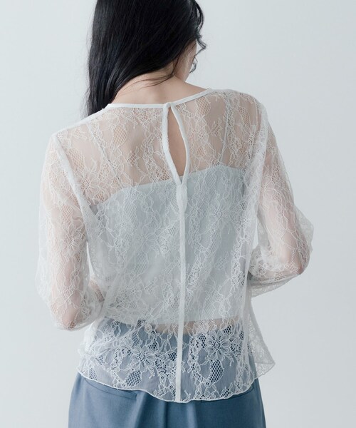 GALLEST（ギャレスト）の「レースストレッチカットソー（Tシャツ/カットソー・レディース・ブラック/オフホワイト・38）」の16枚目の写真