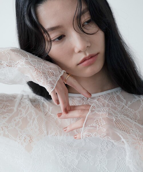 GALLEST（ギャレスト）の「レースストレッチカットソー（Tシャツ/カットソー・レディース・ブラック/オフホワイト・38）」の18枚目の写真