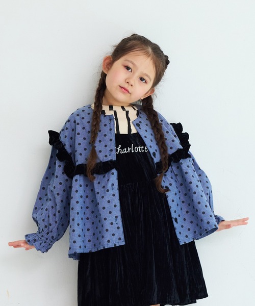 MARKEY'S（マーキーズ）の「スクエアフリル２wayブラウス（シャツ/ブラウス・キッズ・ブラック系その他/グリーン系その他/ベージュ系その他・90/100/110/120/130）」の2枚目の写真