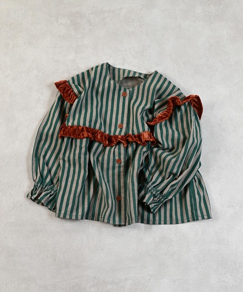 MARKEY'S（マーキーズ）の「スクエアフリル２wayブラウス（シャツ/ブラウス・キッズ・ブラック系その他/グリーン系その他/ベージュ系その他・90/100/110/120/130）」の4枚目の写真