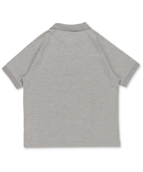 SPINNS（スピンズ）の「短丈ポロシャツ/エンブレム風ワンポイントロゴ/ショート丈（ポロシャツ・メンズ・ブラック/グレー/ネイビー/ホワイト/ブラック×ホワイト/ネイビー×ホワイト・ONESIZE）」の7枚目の写真