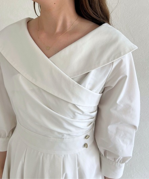 31 Sons de mode（トランテアン　ソン　ドゥ　モード）の「2025秋冬新作 カシュクールワンピース（ワンピース・レディース・グレイッシュベージュ/ブラウン/オフホワイト・S/M）」の17枚目の写真