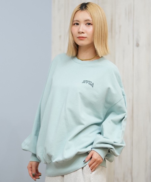 RVCA（ルーカ）の「RVCA/ルーカ スウェット クルーネックトレーナー BF044-P04（スウェット・レディース・ホワイト/ライトブルー/ブラック・M/S）」の6枚目の写真