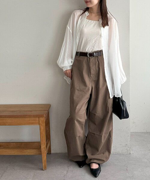 DISCOAT（ディスコート）の「【ユニセックス】ナイロンコットンパラシュートパンツ（その他パンツ・レディース・ブラウン/カーキ・MEDIUM/LARGE）」の8枚目の写真