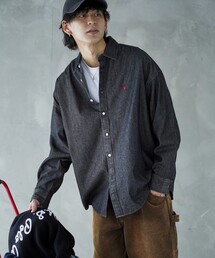U.S. POLO ASSN.(ユーエスポロアッスン)のU.S. POLO ASSN./ユーエスポロアッスン 別注ワンポイント刺繍デニムシャツ(限定展開)(シャツ/ブラウス)