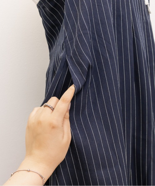 CLETTE(クレット)の「CLETTEオリジナルフリルリボンストライプキャミワンピース(ワンピース・レディース・ネイビー/ベージュ/グレー・4L/3L/LL)」の21枚目の写真