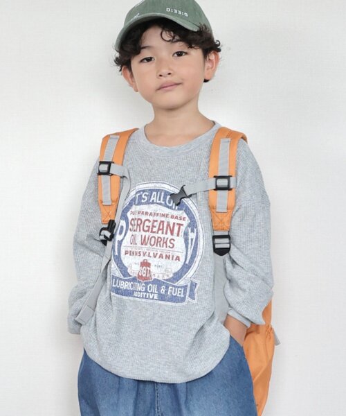 CIAOPANIC TYPY（チャオパニックティピー）の「【WEB限定】【KIDS】【プチプラ】プリントリブ長袖カットソー（Tシャツ/カットソー・キッズ・グリーン/ピンク/ブラウン/アイボリー/グレー/チャコールグレー・110/150/130）」の3枚目の写真