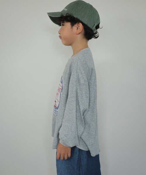 CIAOPANIC TYPY（チャオパニックティピー）の「【WEB限定】【KIDS】【プチプラ】プリントリブ長袖カットソー（Tシャツ/カットソー・キッズ・グリーン/ピンク/ブラウン/アイボリー/グレー/チャコールグレー・110/150/130）」の13枚目の写真