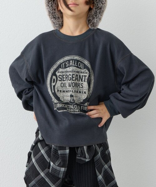 CIAOPANIC TYPY（チャオパニックティピー）の「【WEB限定】【KIDS】【プチプラ】プリントリブ長袖カットソー（Tシャツ/カットソー・キッズ・グリーン/ピンク/ブラウン/アイボリー/グレー/チャコールグレー・110/150/130）」の17枚目の写真