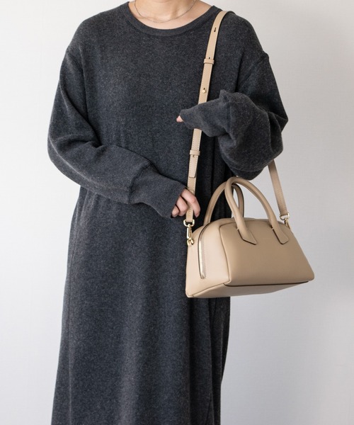 LORISTELLA（ロリステッラ）の「【LORISTELLA】ミディアムサイズレザーハンドバッグ(Q56381)（ボストンバッグ・レディース・ブラック/ライトベージュ・ALL）」の10枚目の写真