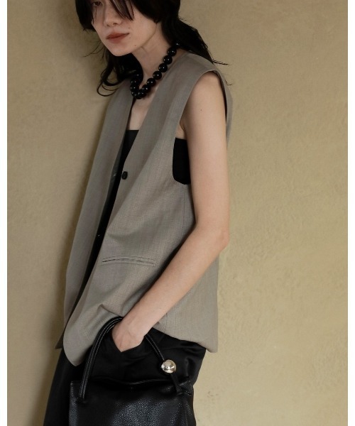 anuke（アンヌーク）の「anuke Vneck Stitch Vest（ベスト・レディース・ダークブラウン/ベージュ・FREE）」の10枚目の写真