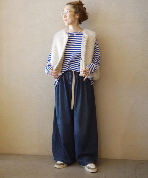 JOURNAL STANDARD LUXE(ジャーナルスタンダード ラックス)の「コットンボーダー ボートネックプルオーバー(Tシャツ/カットソー・レディース・ブラウン/レッド/ブルー・FREE)」の8枚目の写真