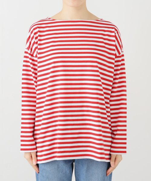 コットンボーダー ボートネックプルオーバー（Tシャツ/カットソー