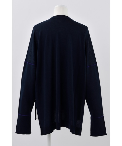 ENFOLD(エンフォルド)の「Open Cuff プルオーバー(ニット/セーター・レディース・ダークネイビー/イエロー・38)」の4枚目の写真