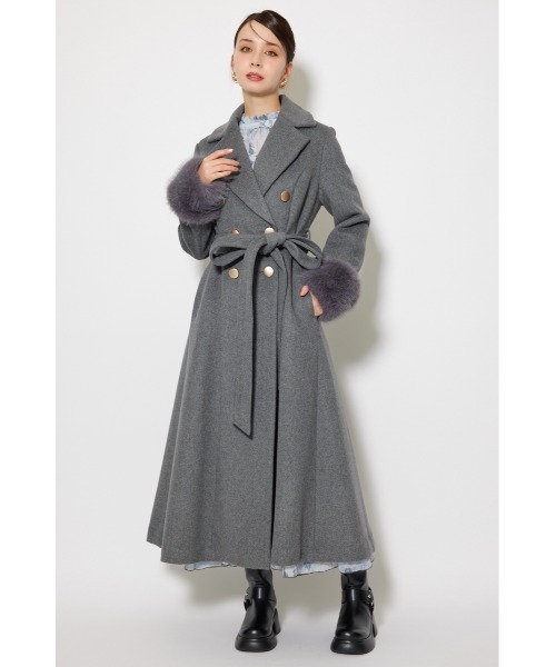 rienda(リエンダ)の「2WAYラグジュアリーレディーコート 秋服 冬服(ステンカラーコート・レディース・グレー/ブラック/ベージュ・SMALL/MEDIUM)」の14枚目の写真