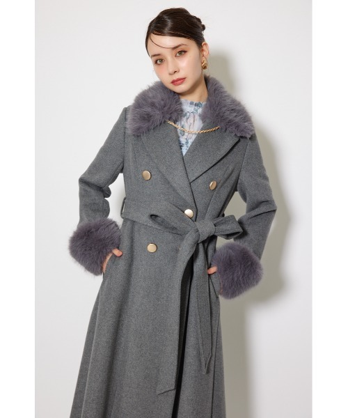 rienda(リエンダ)の「2WAYラグジュアリーレディーコート 秋服 冬服(ステンカラーコート・レディース・グレー/ブラック/ベージュ・SMALL/MEDIUM)」の18枚目の写真