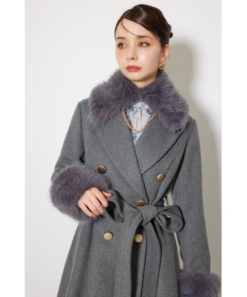 rienda(リエンダ)の「2WAYラグジュアリーレディーコート 秋服 冬服(ステンカラーコート・レディース・グレー/ブラック/ベージュ・SMALL/MEDIUM)」の19枚目の写真