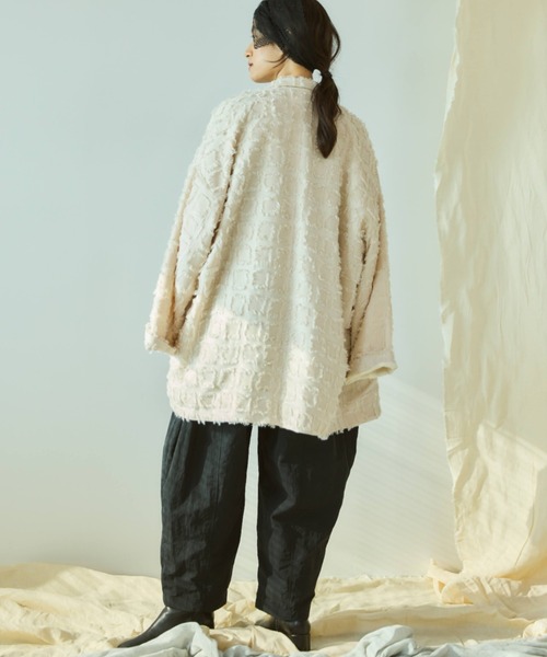 Libra Cue（リブラ キュー）の「フリンジオーバージャケット（テーラードジャケット・レディース・アイボリー/ブラック・FREE）」の22枚目の写真