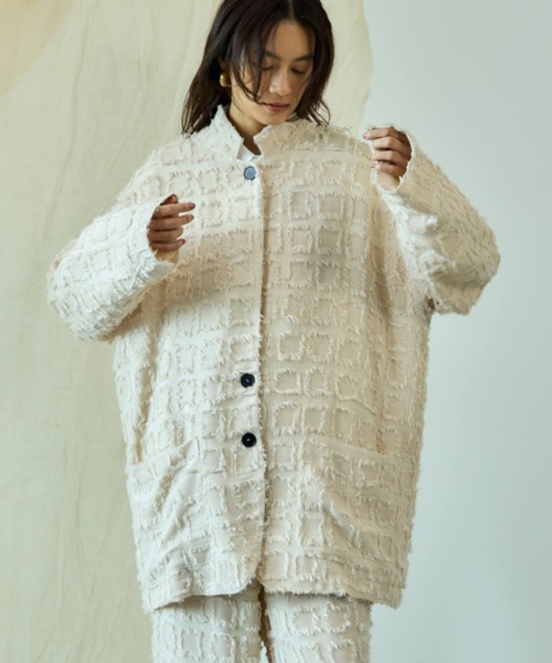 Libra Cue（リブラ キュー）の「フリンジオーバージャケット（テーラードジャケット・レディース・アイボリー/ブラック・FREE）」の6枚目の写真