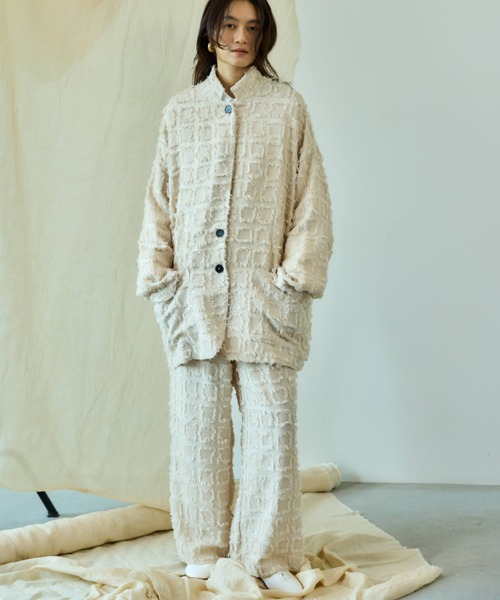 Libra Cue（リブラ キュー）の「フリンジオーバージャケット（テーラードジャケット・レディース・アイボリー/ブラック・FREE）」の7枚目の写真