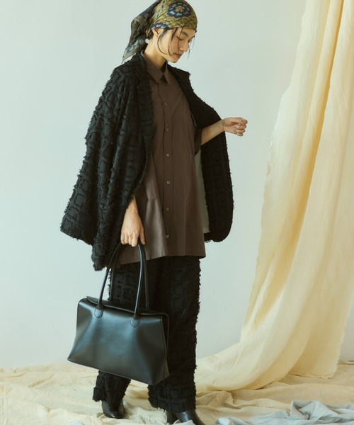 Libra Cue（リブラ キュー）の「フリンジオーバージャケット（テーラードジャケット・レディース・アイボリー/ブラック・FREE）」の18枚目の写真