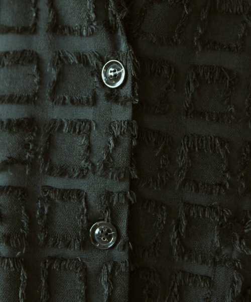 Libra Cue（リブラ キュー）の「フリンジオーバージャケット（テーラードジャケット・レディース・アイボリー/ブラック・FREE）」の19枚目の写真