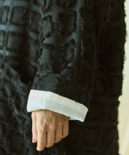 Libra Cue（リブラ キュー）の「フリンジオーバージャケット（テーラードジャケット・レディース・アイボリー/ブラック・FREE）」の20枚目の写真