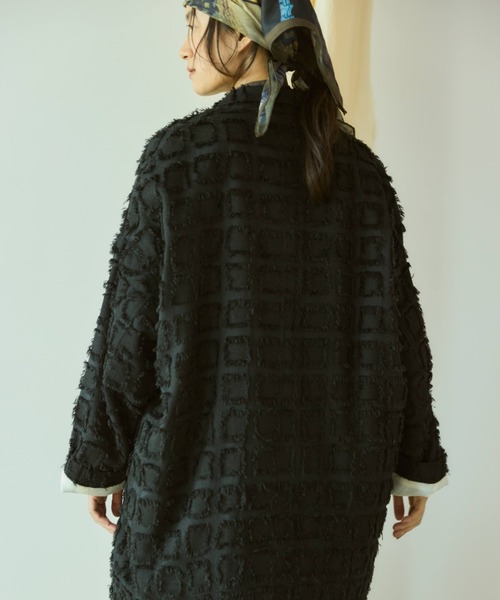 Libra Cue（リブラ キュー）の「フリンジオーバージャケット（テーラードジャケット・レディース・アイボリー/ブラック・FREE）」の13枚目の写真