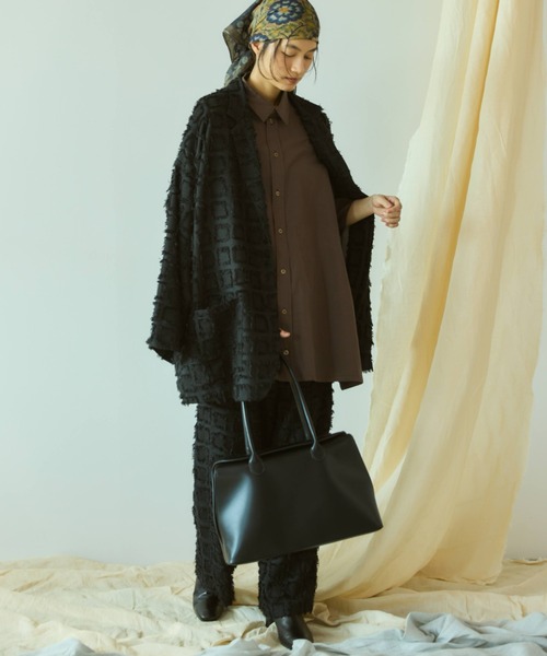 Libra Cue（リブラ キュー）の「フリンジオーバージャケット（テーラードジャケット・レディース・アイボリー/ブラック・FREE）」の15枚目の写真