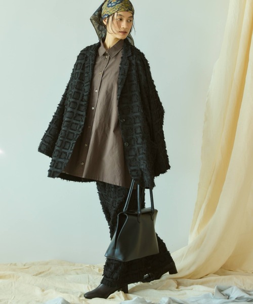 Libra Cue（リブラ キュー）の「フリンジオーバージャケット（テーラードジャケット・レディース・アイボリー/ブラック・FREE）」の16枚目の写真