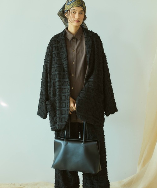 Libra Cue（リブラ キュー）の「フリンジオーバージャケット（テーラードジャケット・レディース・アイボリー/ブラック・FREE）」の17枚目の写真