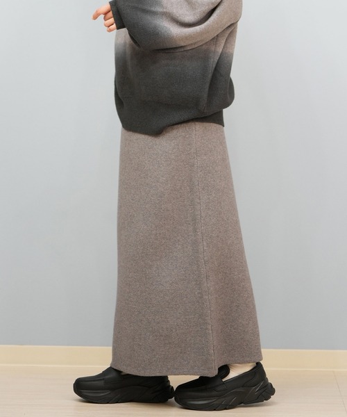 ROXY（ロキシー）の「ROXY/ロキシー ロングスカート ニットスカート MAGIC HOUR SKIRT セットアップ対応 RSK254614M（スカート・レディース・グレー/ヘザーグレー/アッシュブラウン・M）」の4枚目の写真
