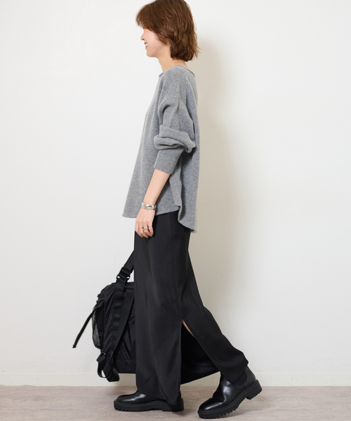 JOURNAL STANDARD relume（ジャーナルスタンダード　レリューム）の「サテンナロースカート（スカート・レディース・ブラウン/ブラック・36/38）」の7枚目の写真