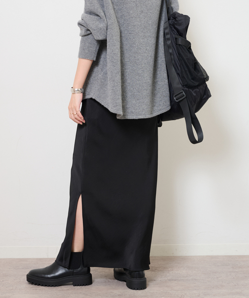 JOURNAL STANDARD relume（ジャーナルスタンダード　レリューム）の「サテンナロースカート（スカート・レディース・ブラウン/ブラック・36/38）」の11枚目の写真